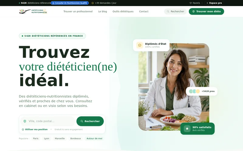 Diététicienne Nutritionniste, annuaire de professionnels de la nutrition